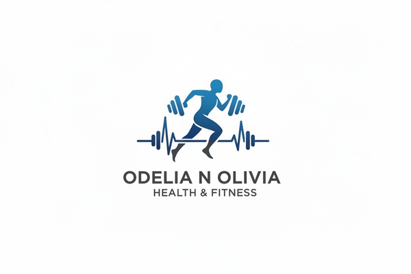 Change the text to say ODELIA N OLIVIA as the main text and HEALTH & FITNESS below it